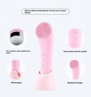 Electric Silicone Facial Brush with Vibration & Heating