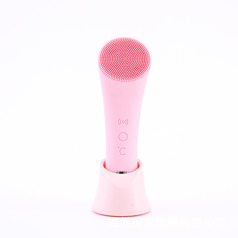 Electric Silicone Facial Brush with Vibration & Heating